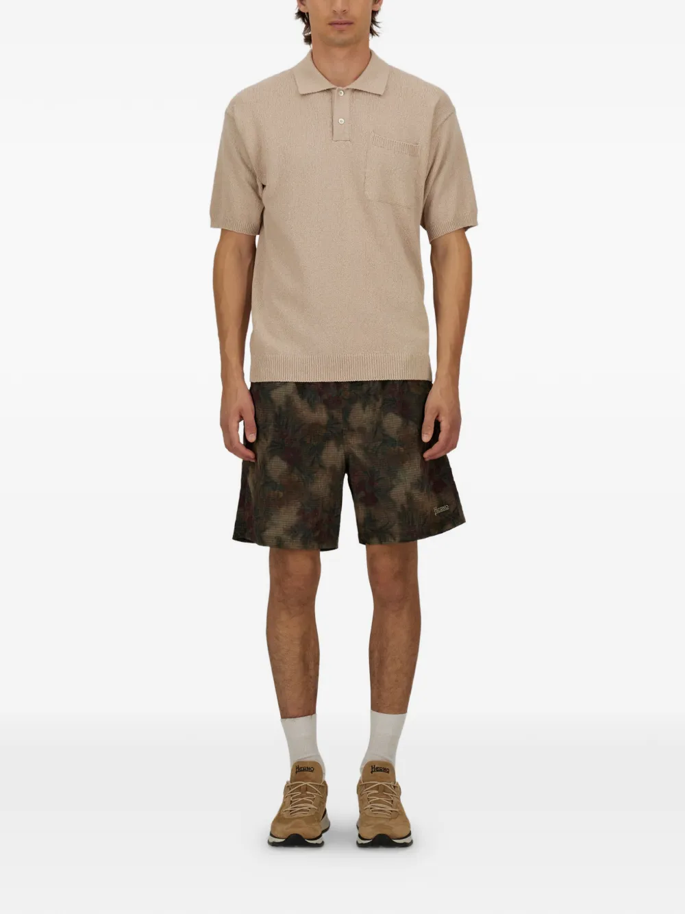 Herno Floral-print Swim Shorts in Brown, view 4
