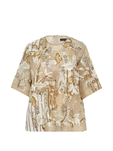 Biyan embellished silk blouse