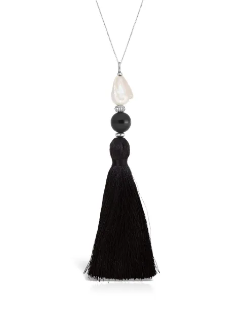 OBSIDIAN tassel onyx necklace