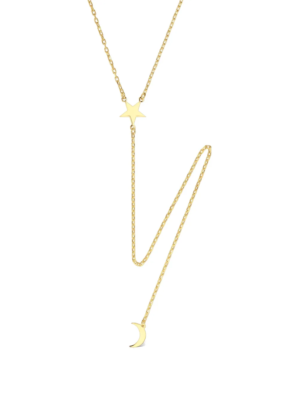 OBSIDIAN star moon pendant necklace - Oro