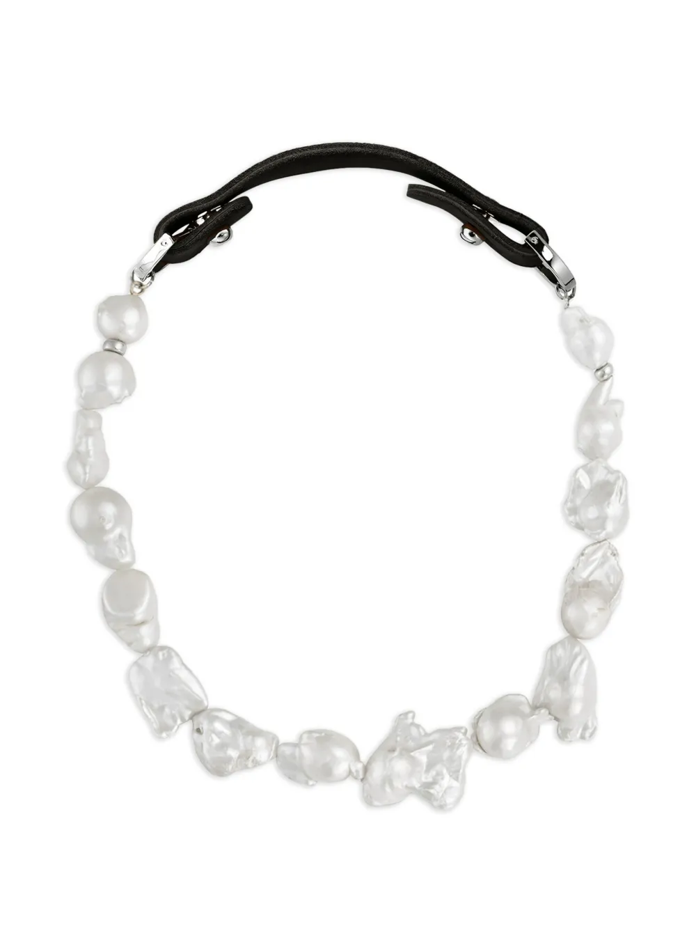OBSIDIAN x Sonia Argint baroque pearl necklace - Silber