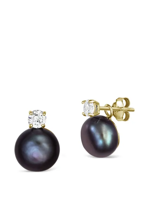 OBSIDIAN pearl stud earrings