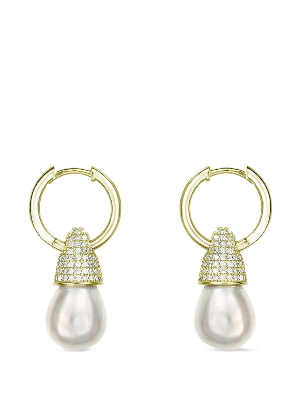 OBSIDIAN pearl embellished earrings - Gold