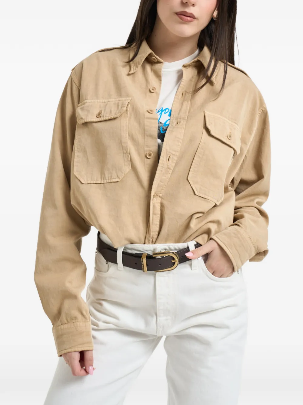 Roy Rogers buttoned pocket shirt - Toni neutri