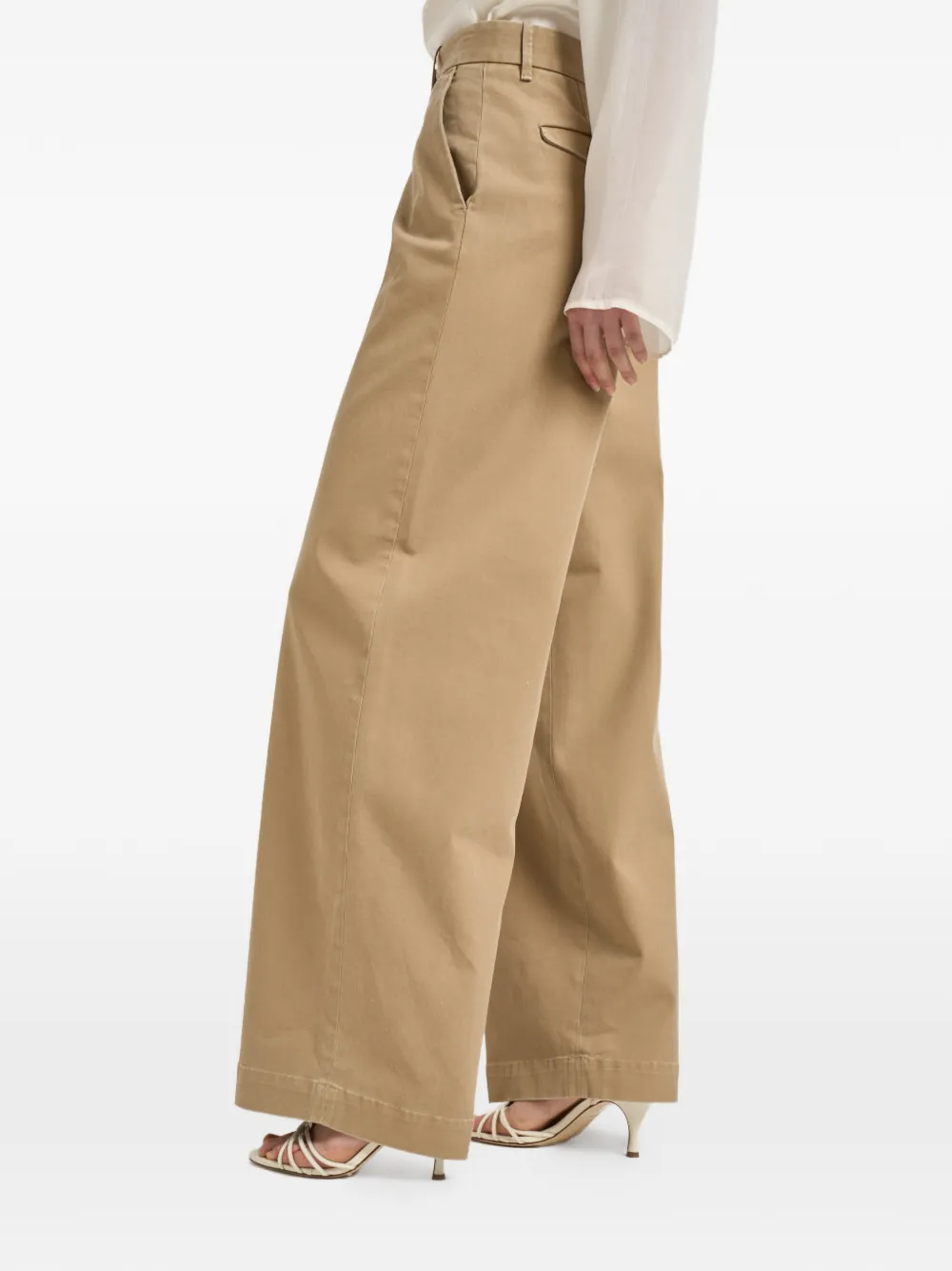 Nine In The Morning Broek met wijde pijpen Beige