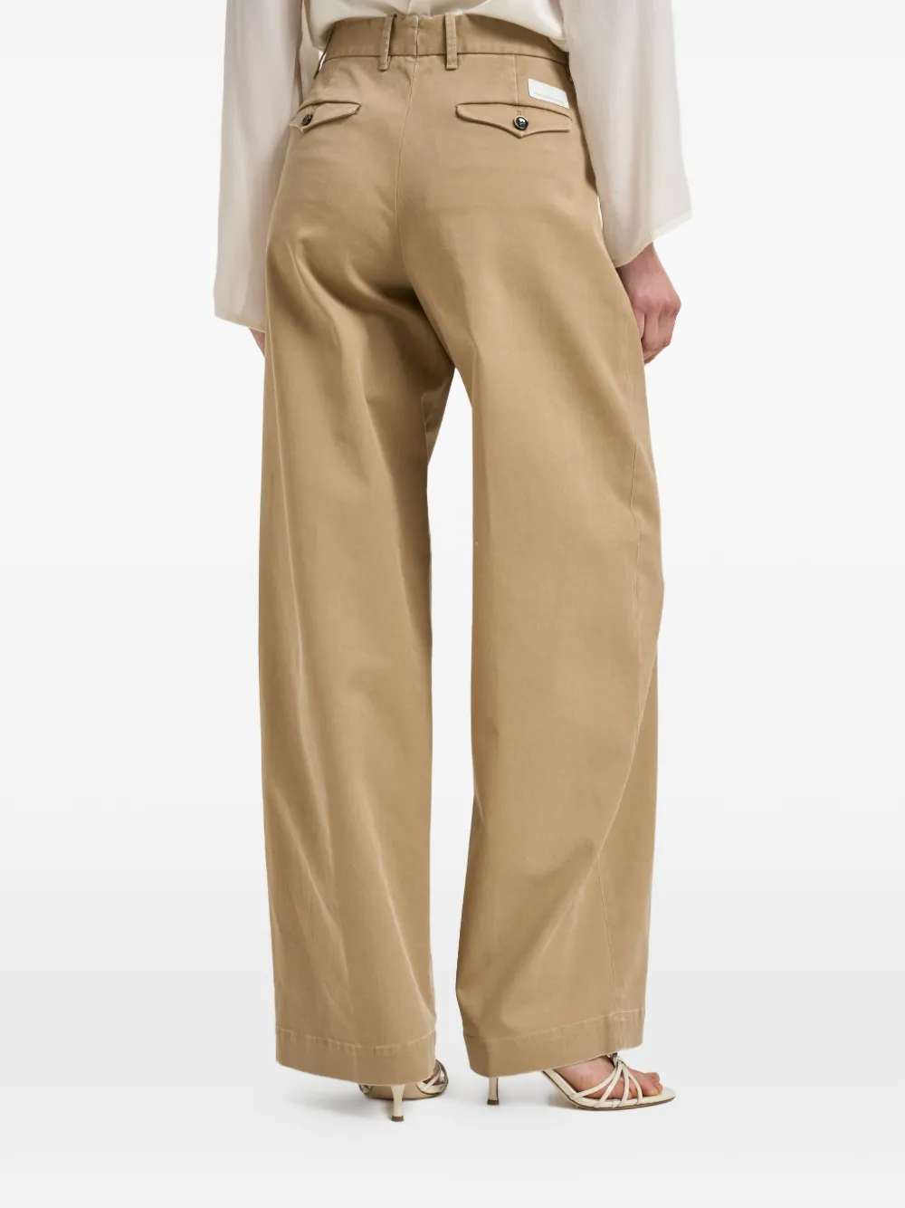 Nine In The Morning Broek met wijde pijpen Beige