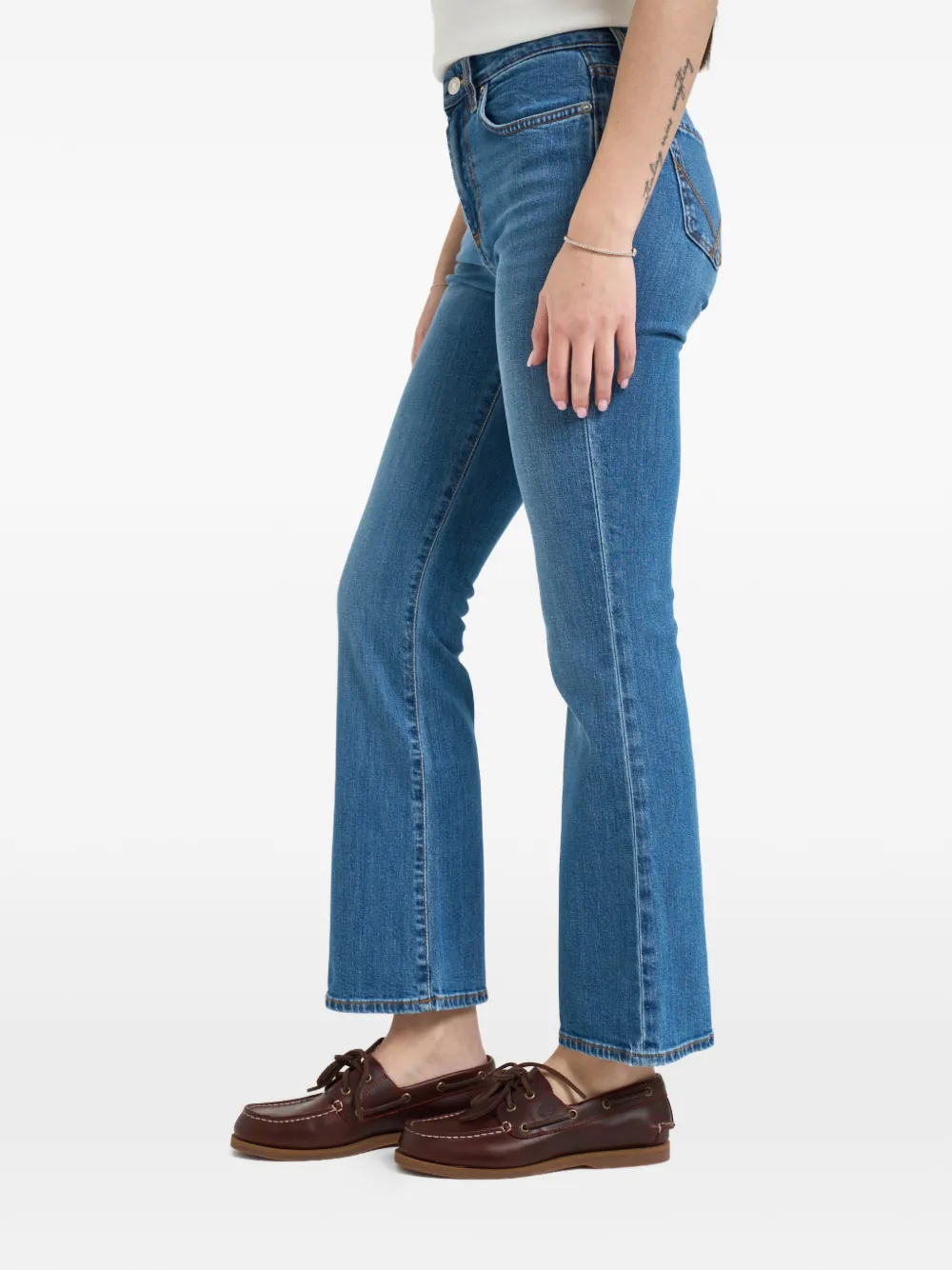 Roy Rogers Zadra flared jeans met stonewashed effect Bruin