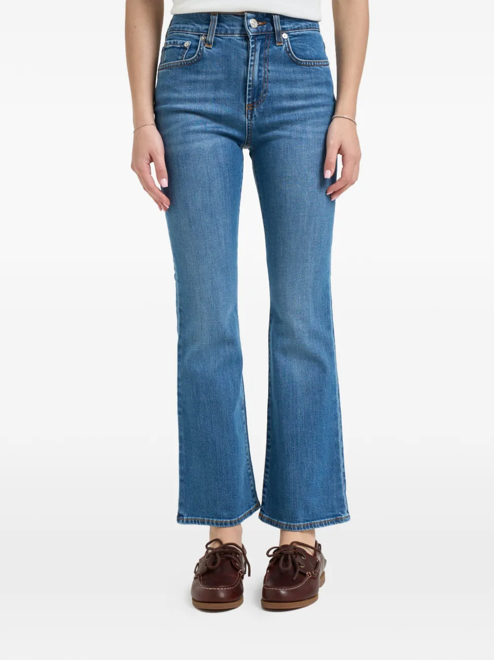 Roy Rogers Zadra stonewashed flared jeans - Marrone