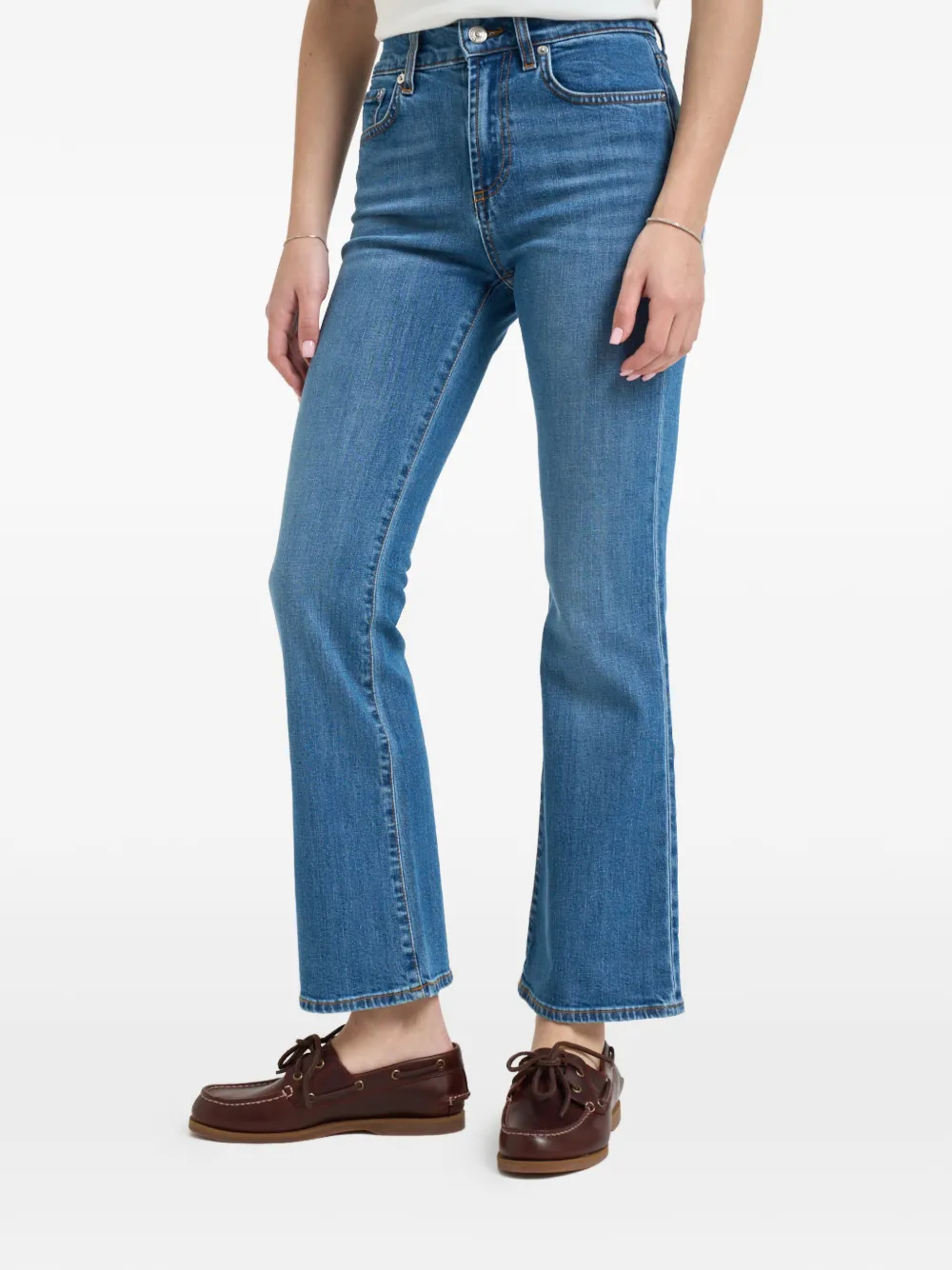 Roy Rogers Zadra flared jeans met stonewashed effect Bruin