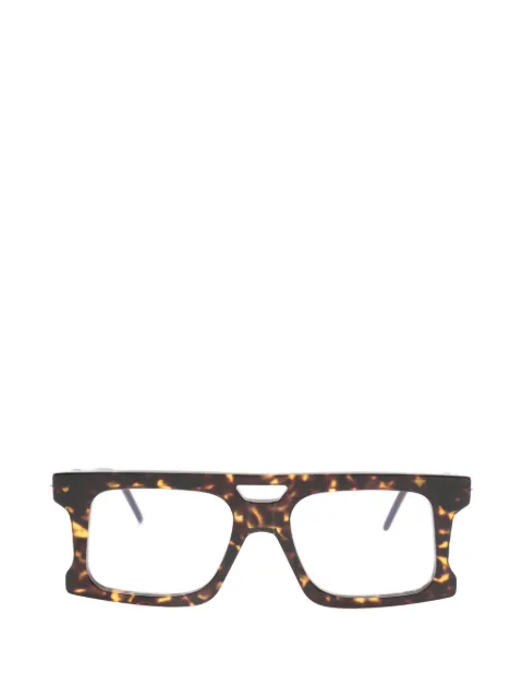 Kuboraum tortoiseshell-effect rectangle-frame glasses