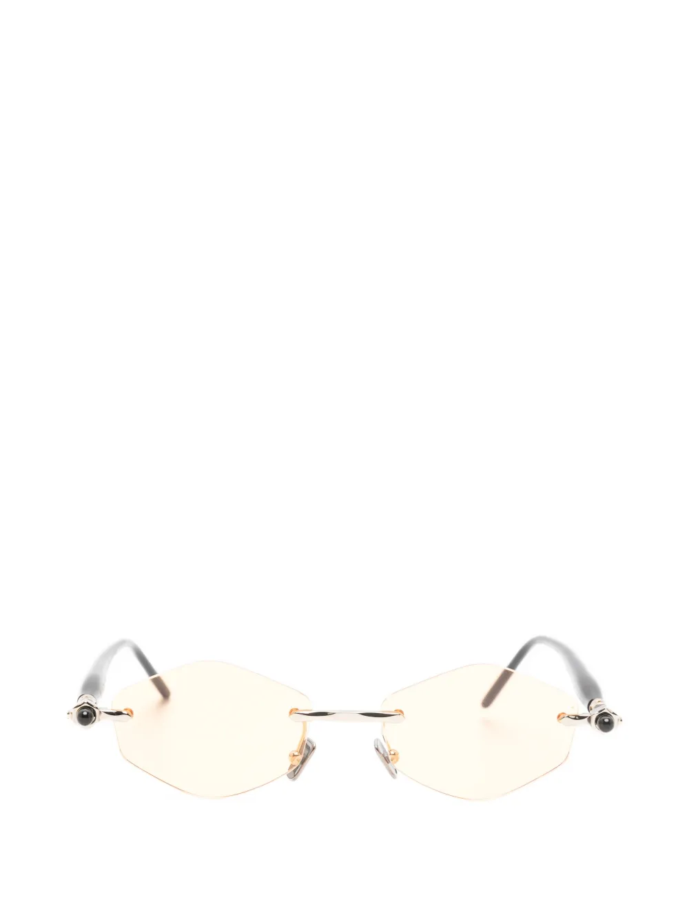 Kuboraum Occhiali da sole geometrici H60 a mascherina - Marrone