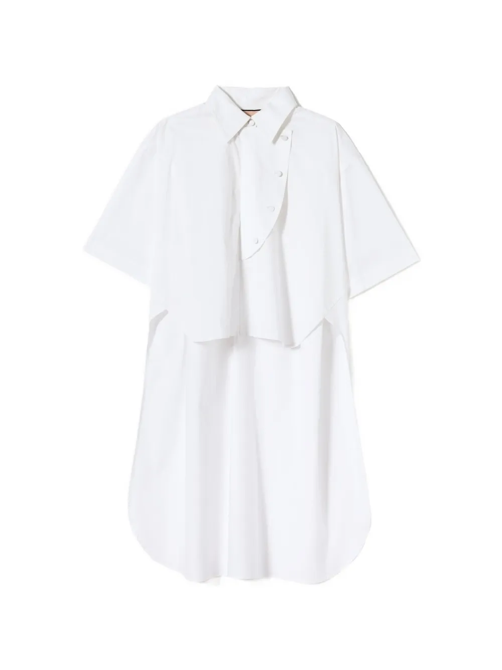 Plan C asymmetric shirt - Bianco