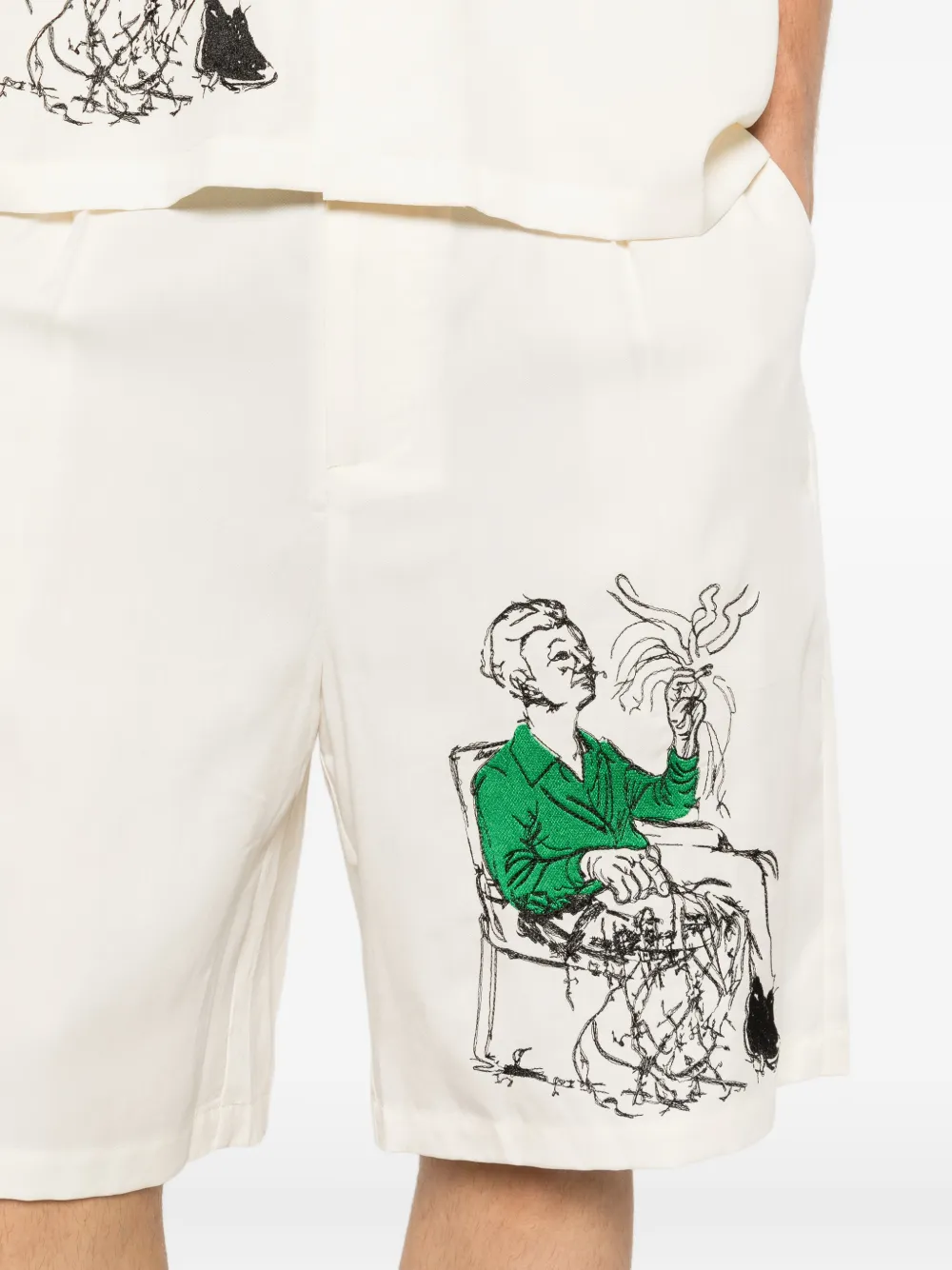 KidSuper Shorts met grafische print Beige