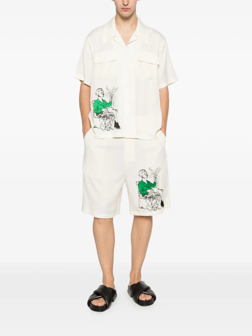 KidSuper Shorts met grafische print Beige