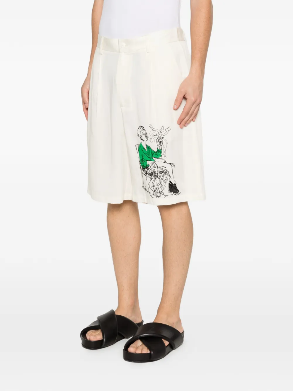 KidSuper Shorts met grafische print Beige
