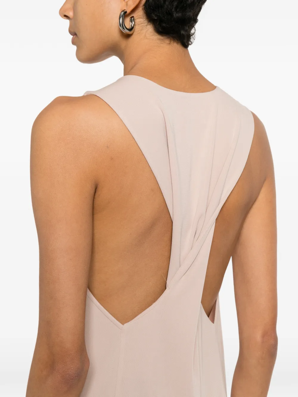RAME Mouwloze jurk met V-hals Beige