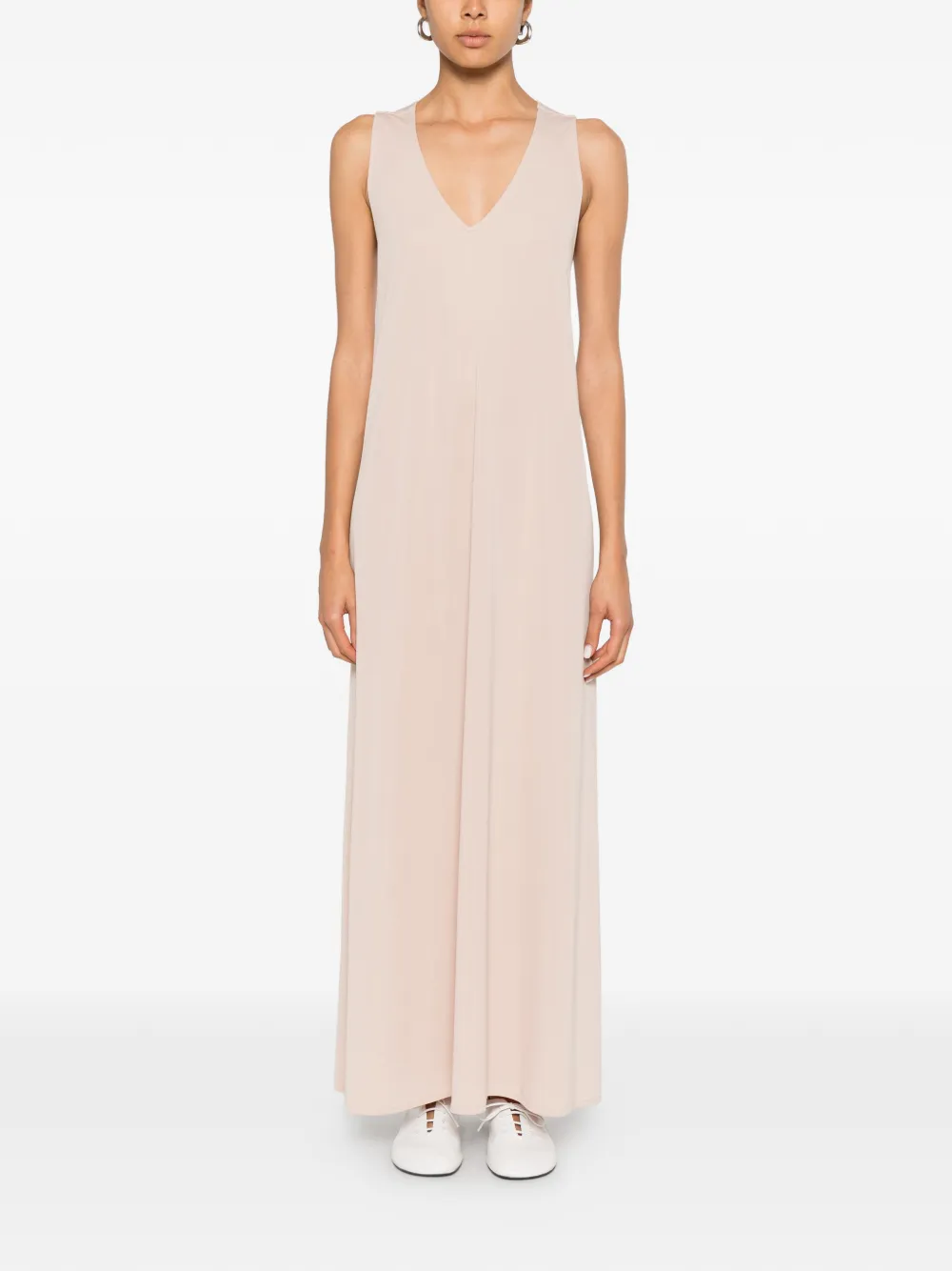 RAME Mouwloze jurk met V-hals Beige