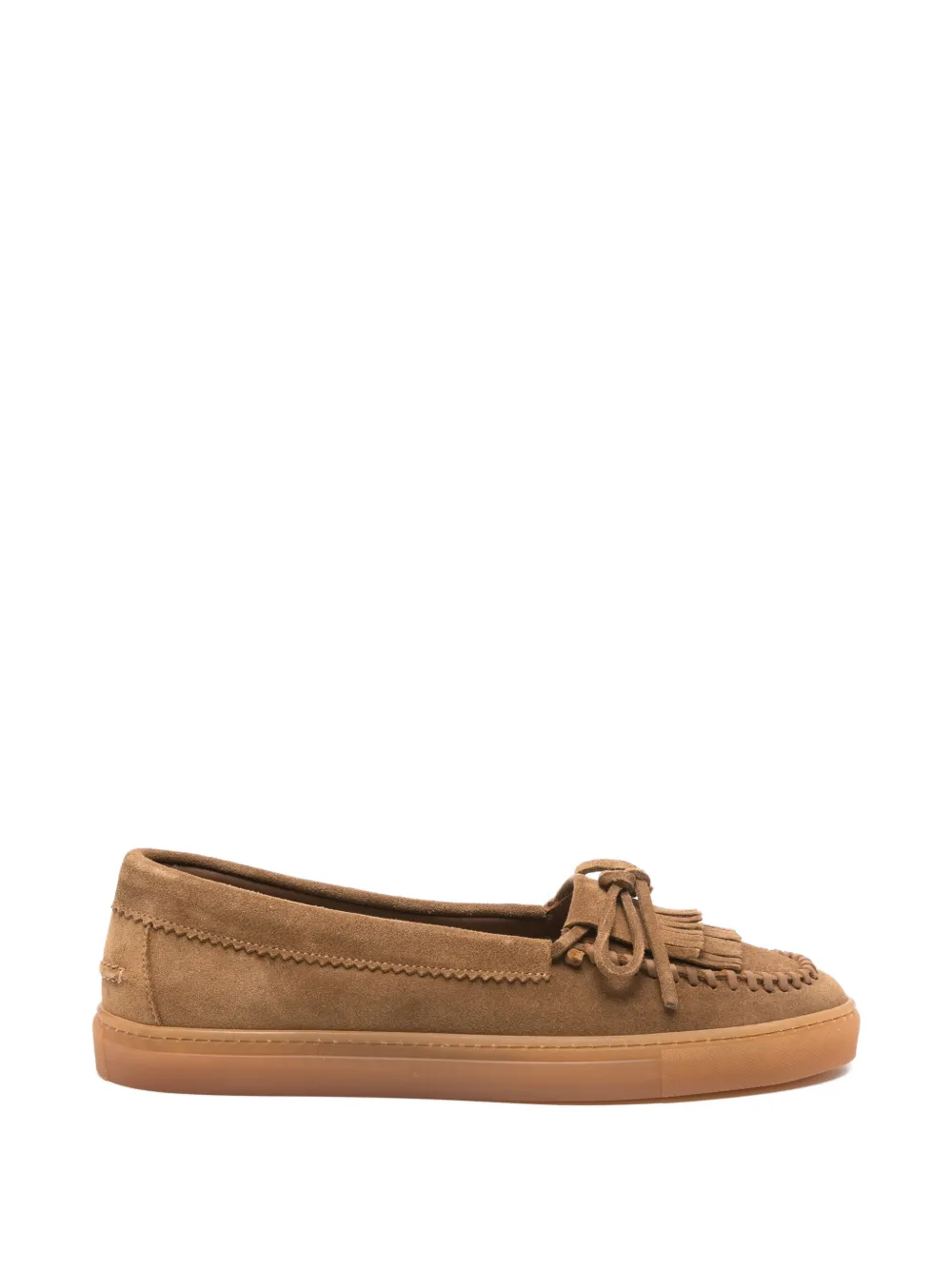 Copenhagen fringe leather ballet flats - Marrone