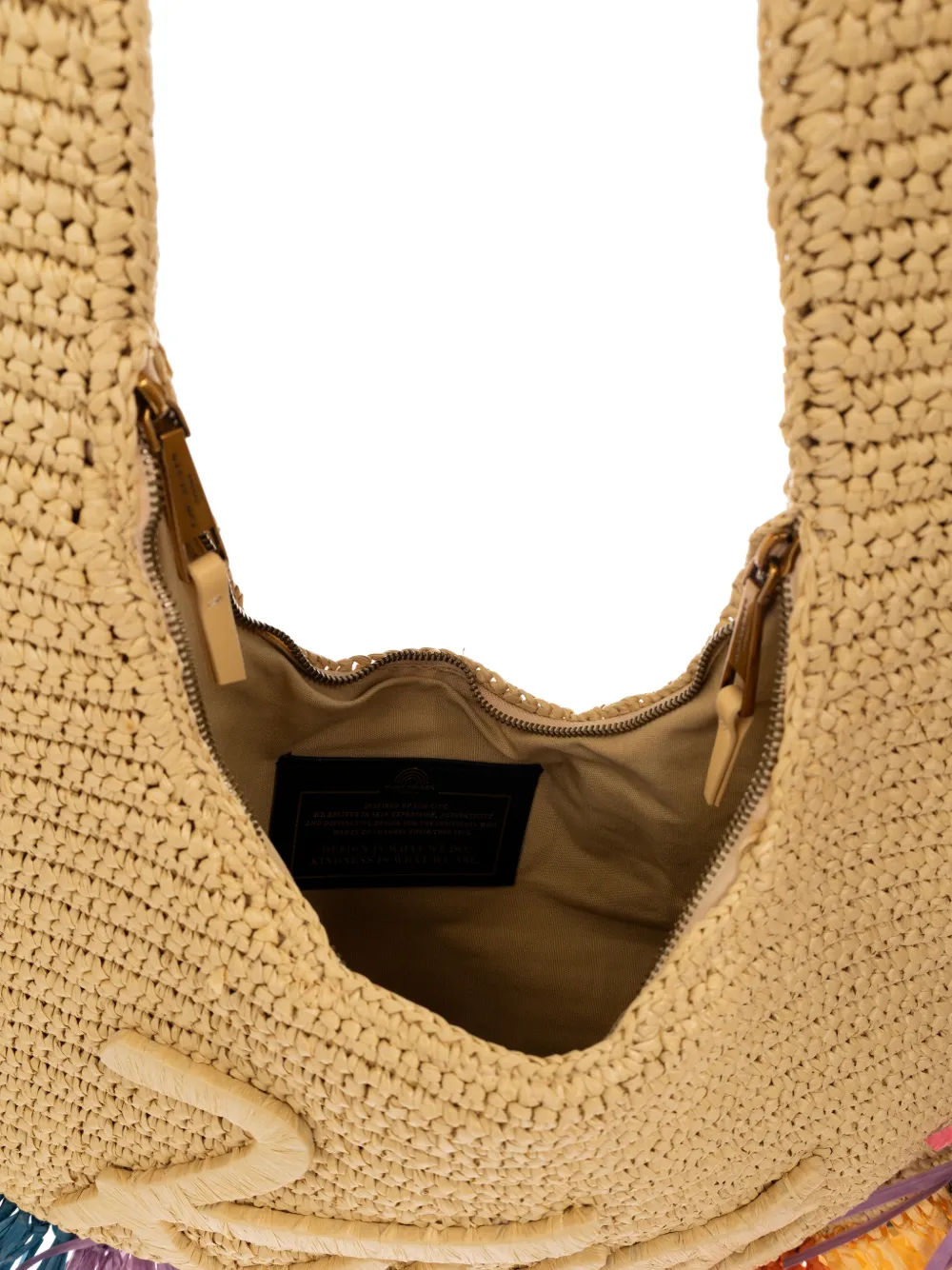 Kurt Geiger London Grote Kurt Hobo shopper met geborduurd logo en franje Beige