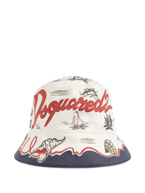 DSQUARED2 beach-print bucket hat