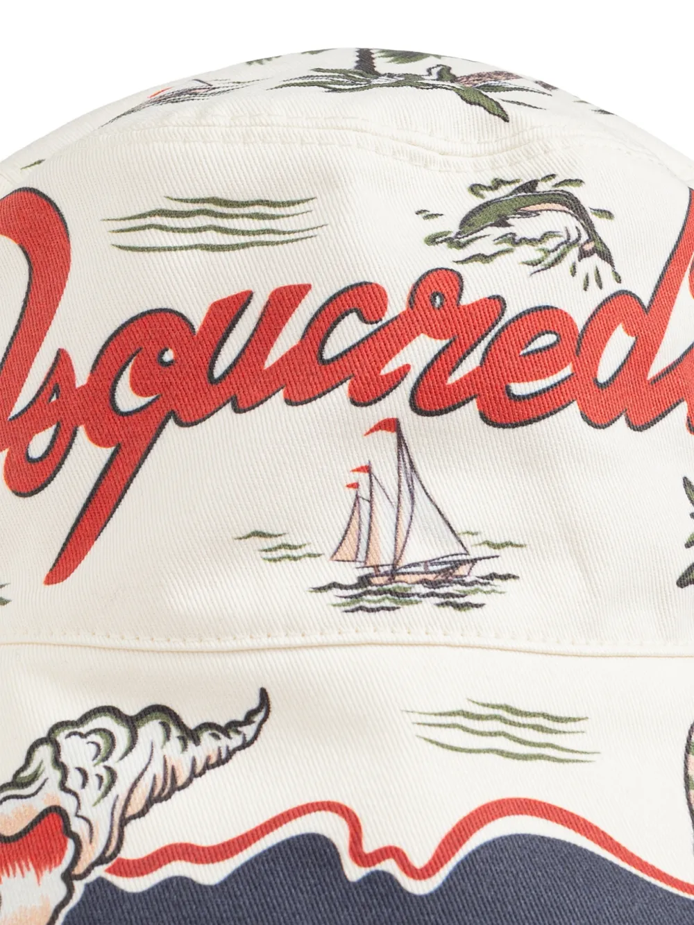 DSQUARED2 Vissershoed met print Wit