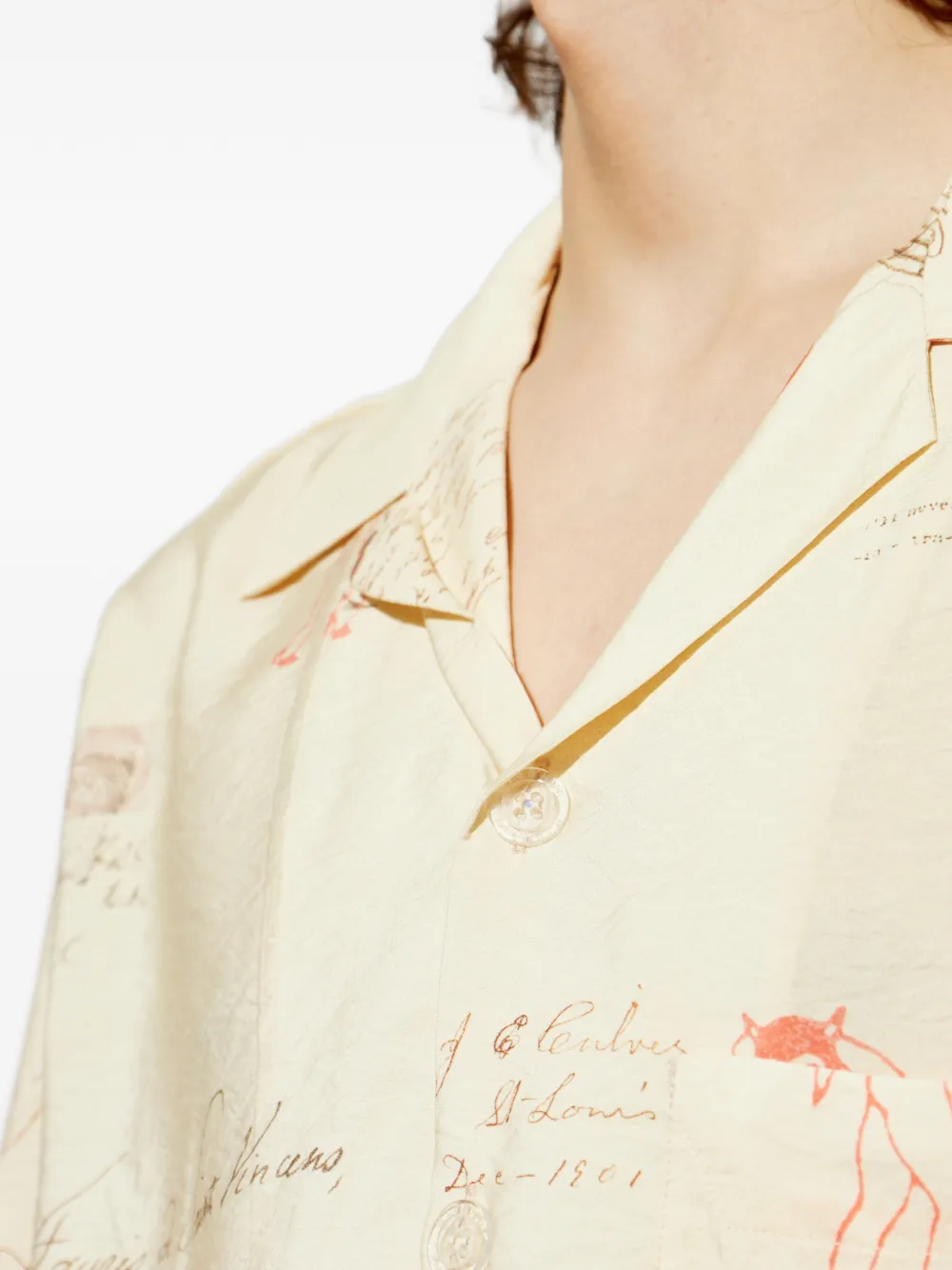 MISBHV Overhemd met grafische print Beige