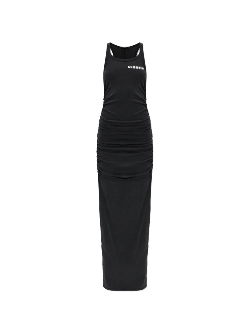 MISBHV logo-print ruched dress - Nero