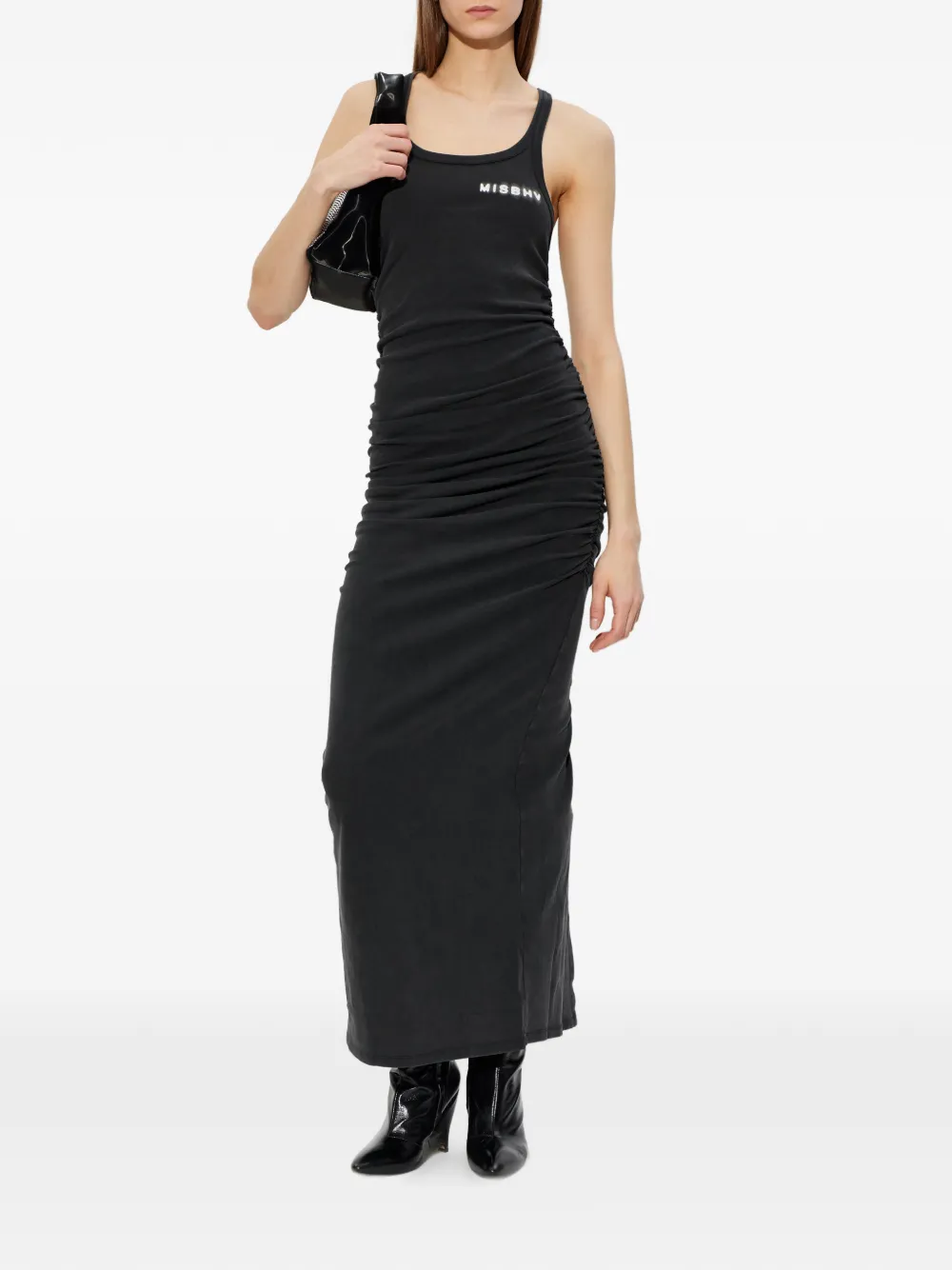 MISBHV Jurk met logoprint Zwart