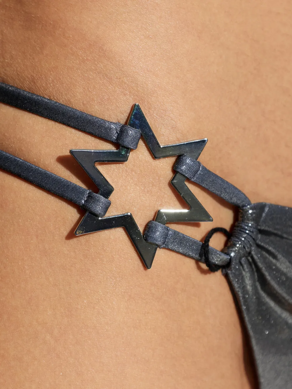 MISBHV Bikinislip met sterapplicatie Zilver
