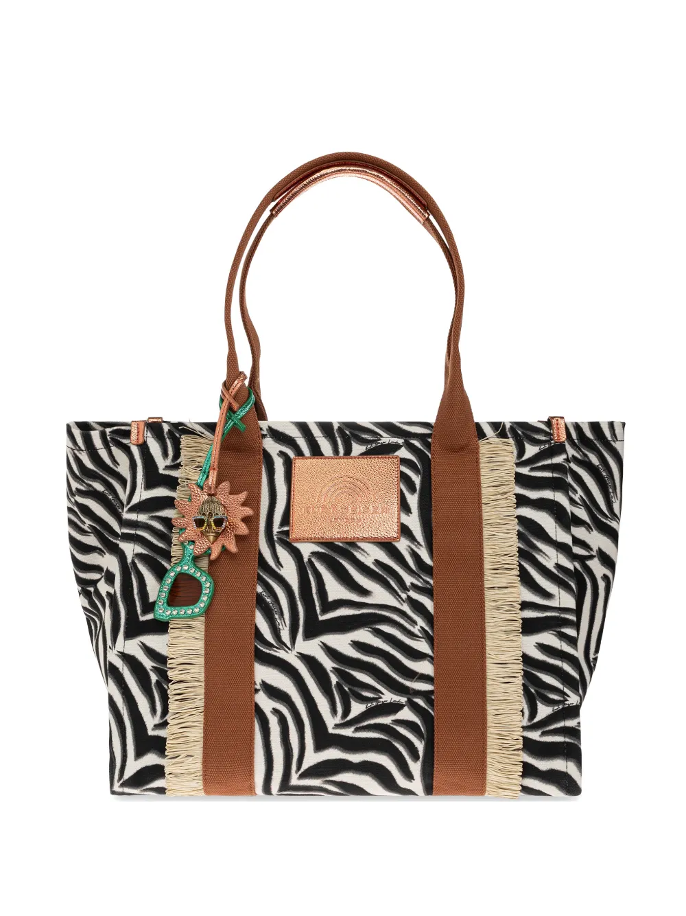 Kurt Geiger London large Southbank zebra-print tote bag - Bianco