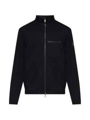 Prada zip-up Ribbed Knit Cardigan | Black | FARFETCH