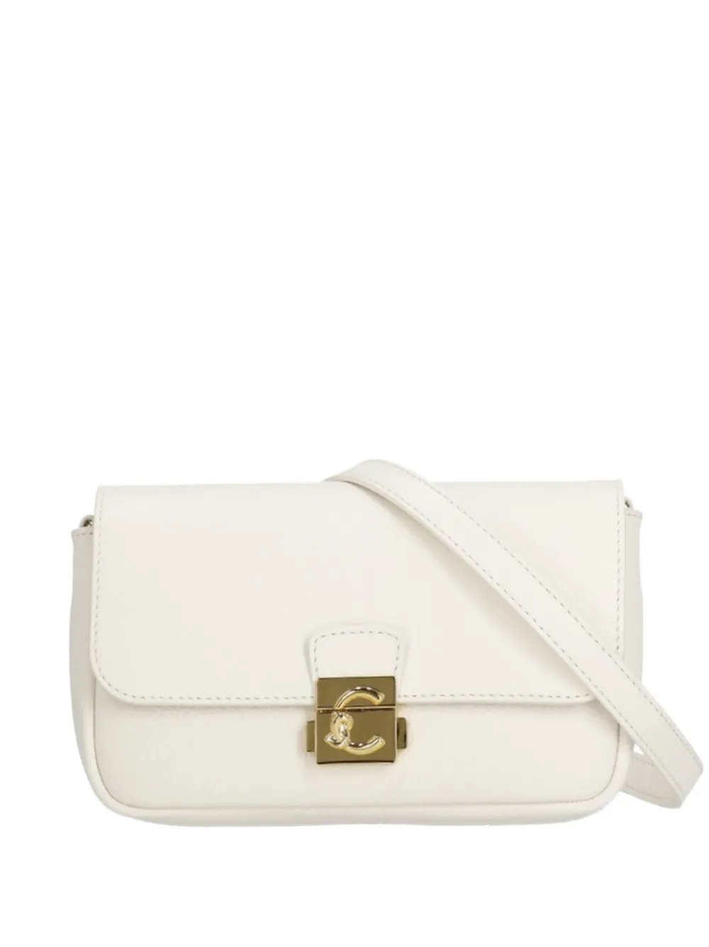 Coccinelle C-Me logo-plaque leather shoulder bag - Bianco