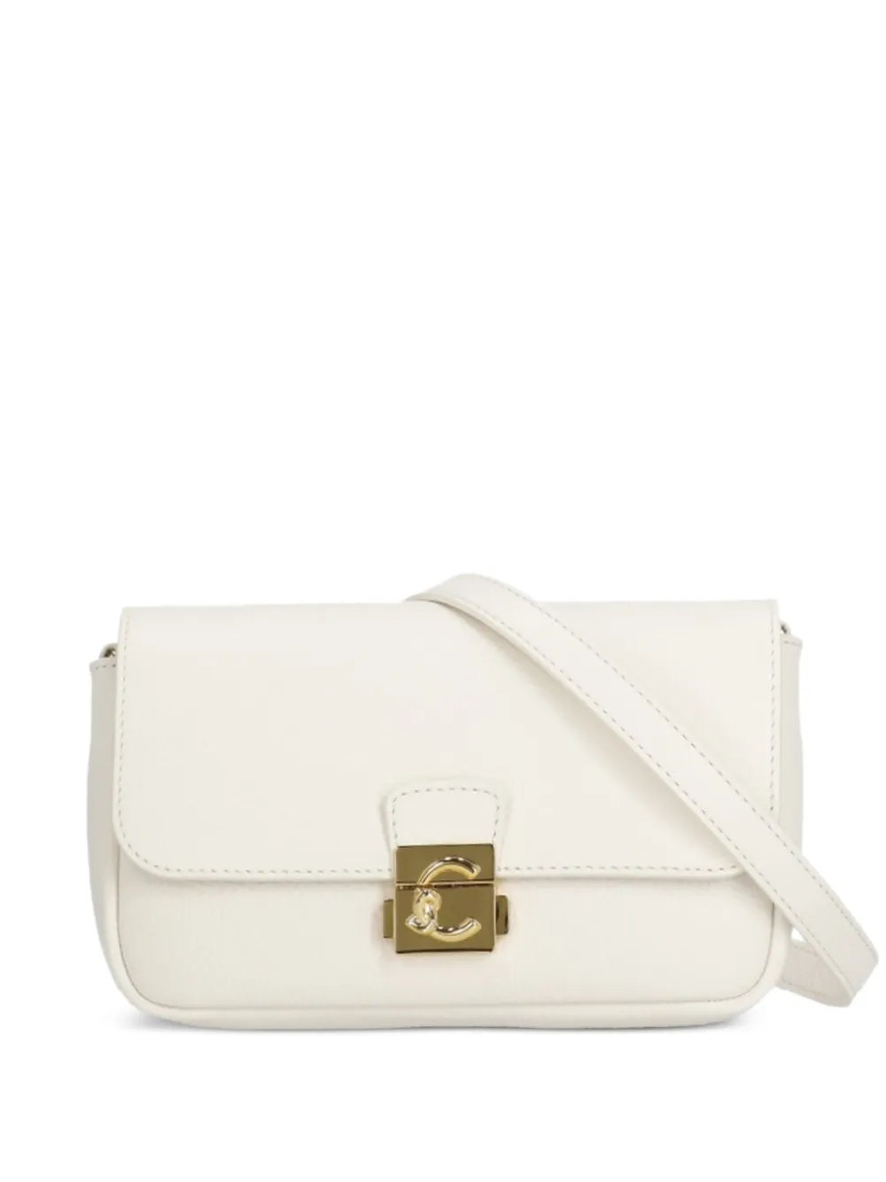 Coccinelle C-Me logo-plaque leather shoulder bag - Bianco