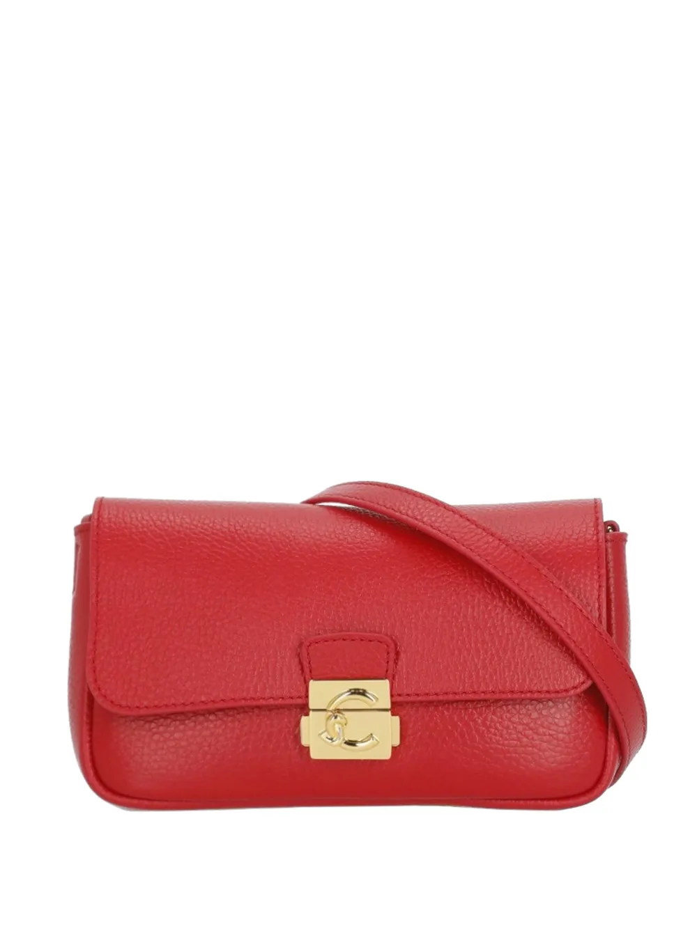Coccinelle C-Me Lock pebbled leather shoulder bag - Rosso