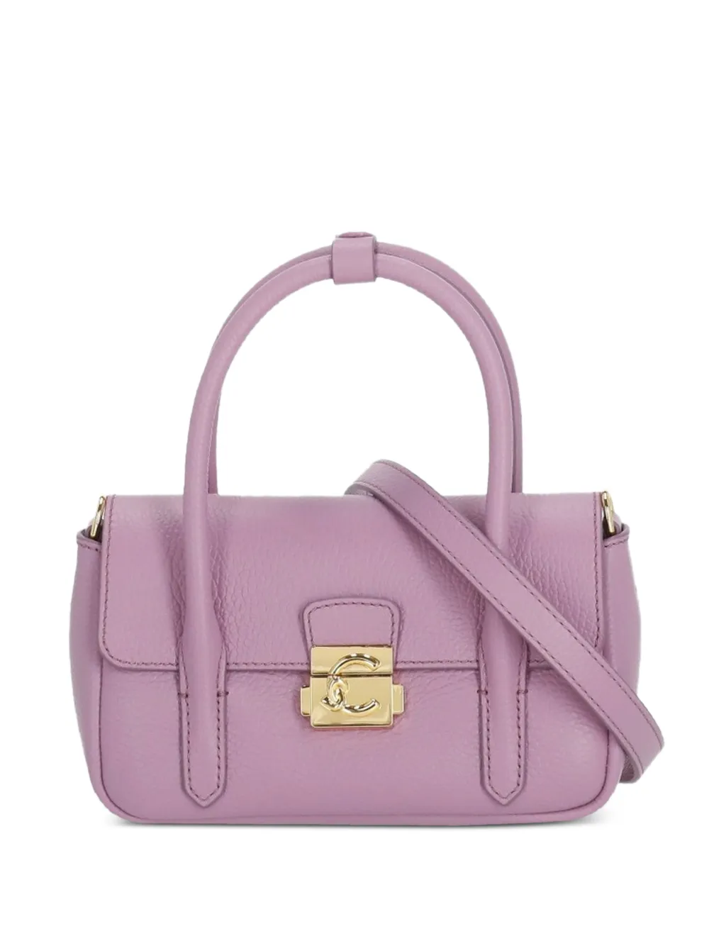 Coccinelle mini C-Me Lock leather tote bag - Viola