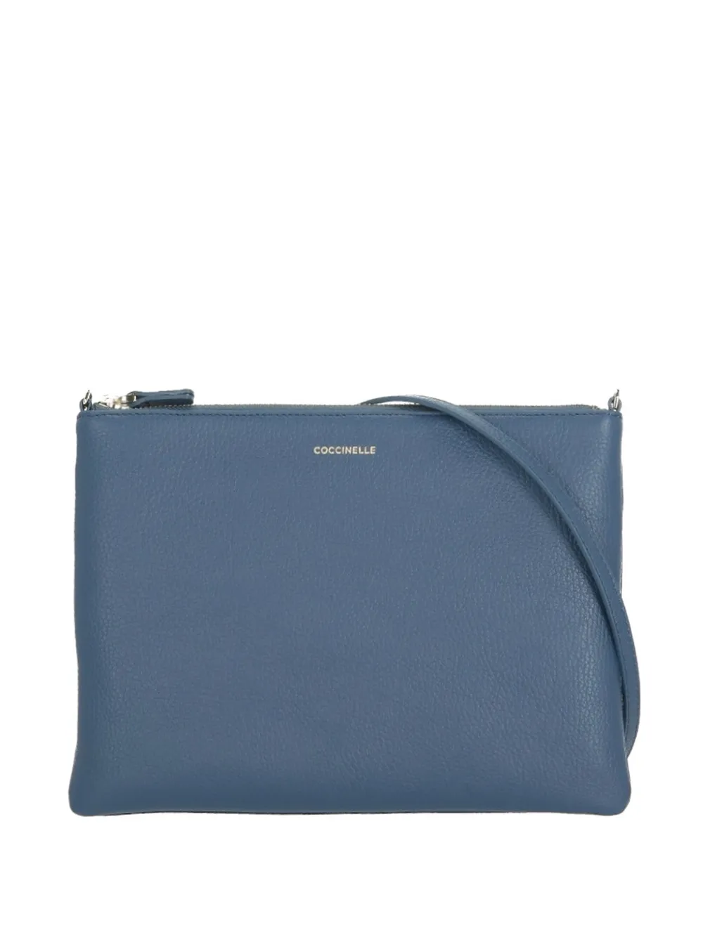 Coccinelle logo-print leather clutch bag - Blu