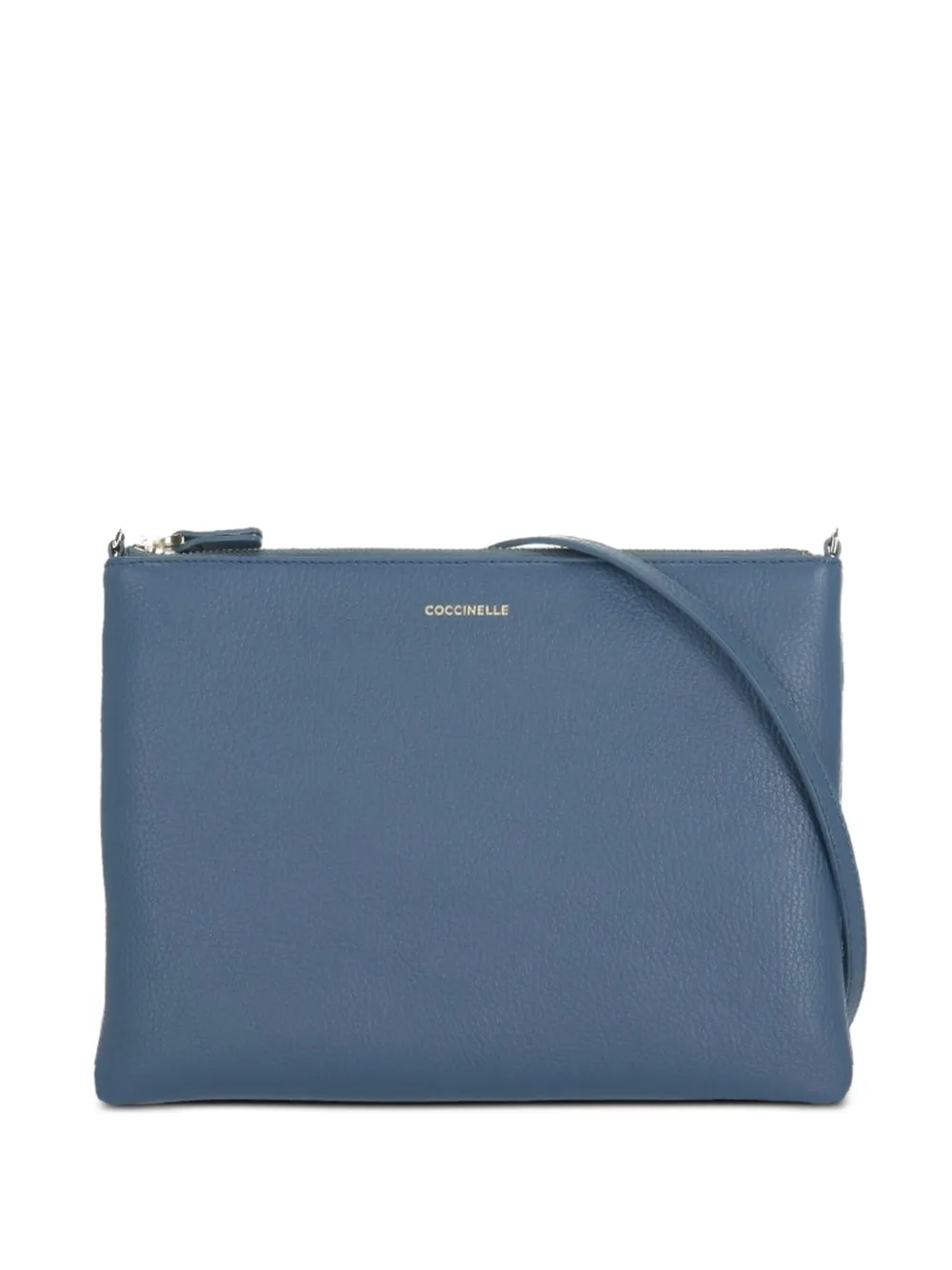 Coccinelle logo-print leather clutch bag - Blu