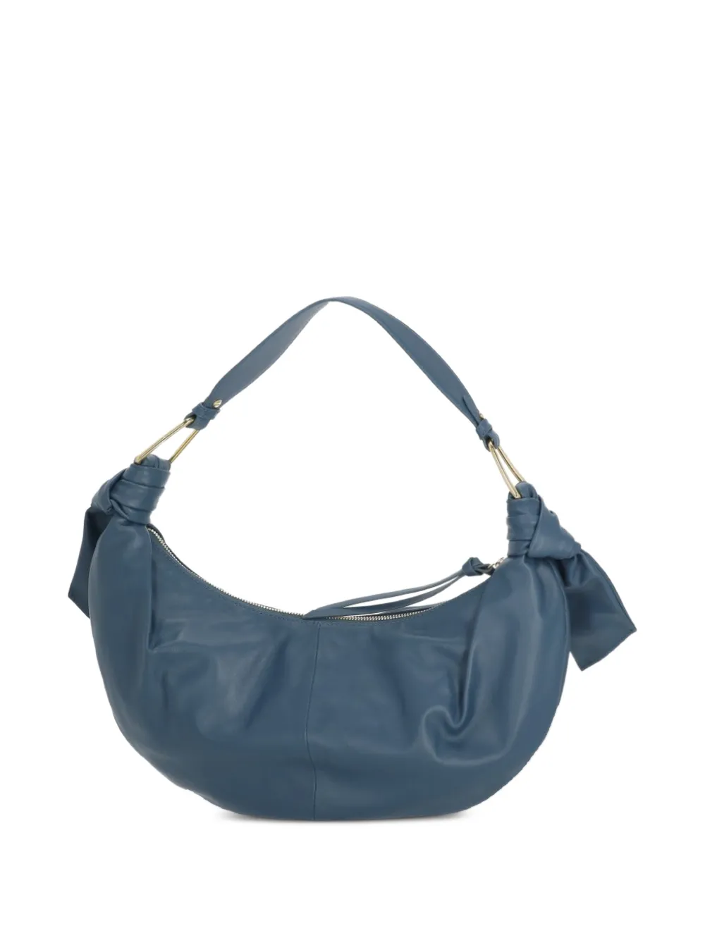 Coccinelle Furoshiki geknoopte leren schoudertas Blauw