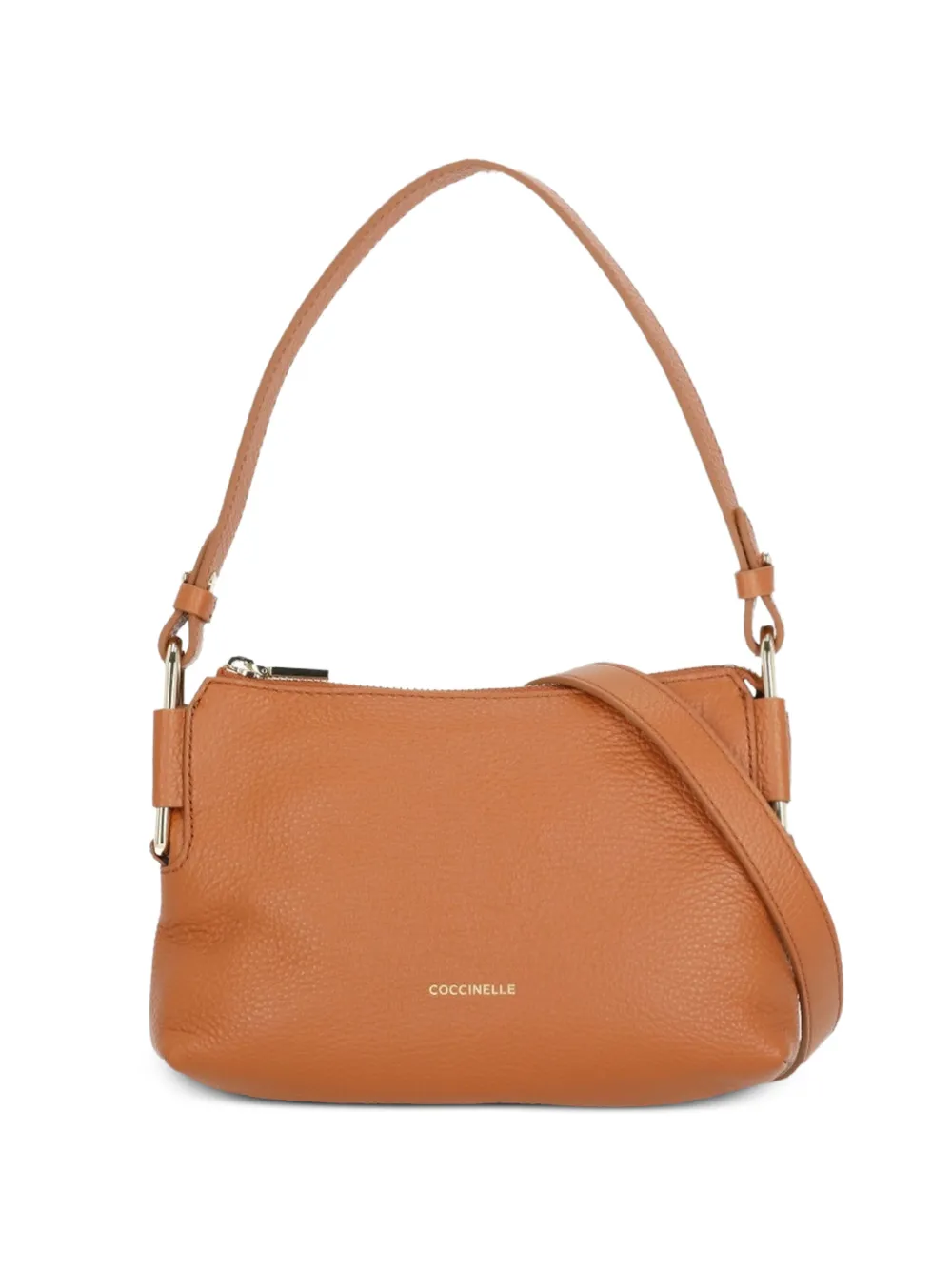 Coccinelle Rebekka mini pebbled leather shoulder bag - Toni neutri