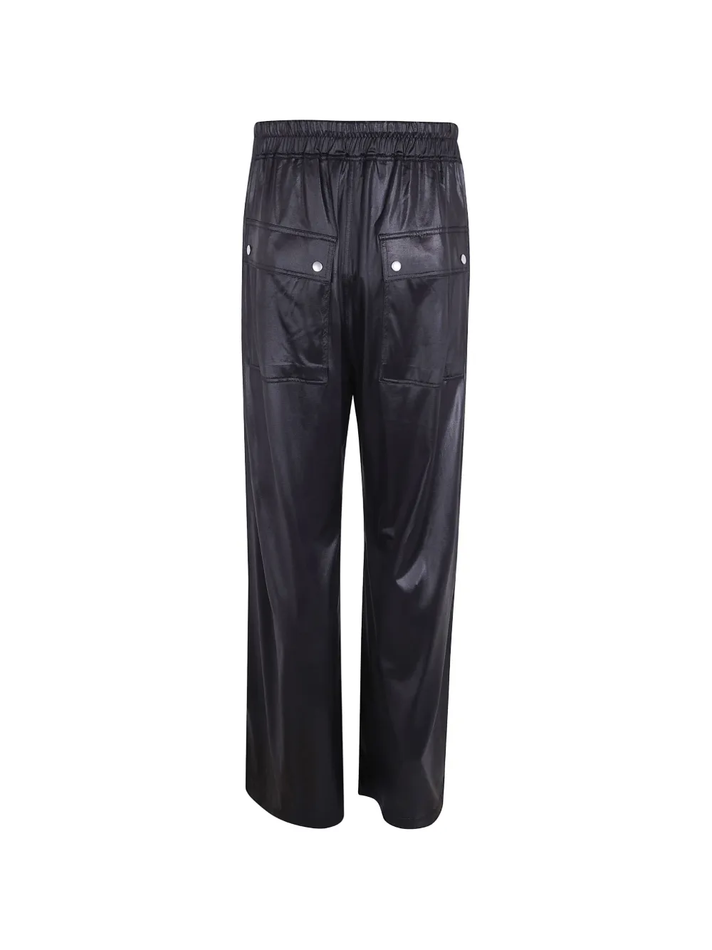 Rick Owens DRKSHDW Gecoate broek met trekkoord en wijde pijpen Zwart