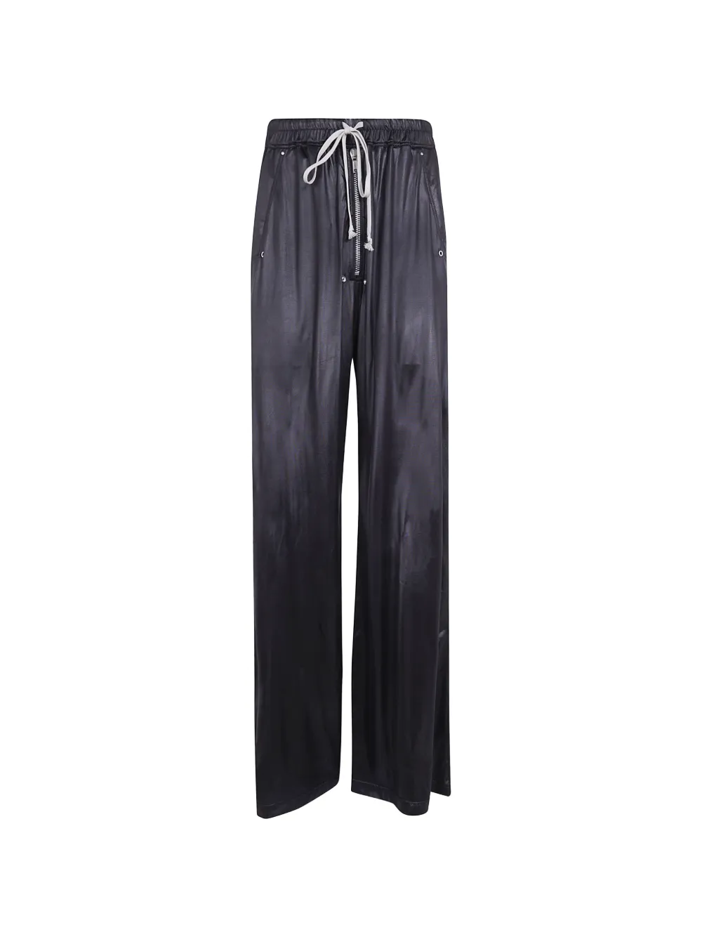 Rick Owens DRKSHDW coated drawstring wide-leg trousers - Schwarz