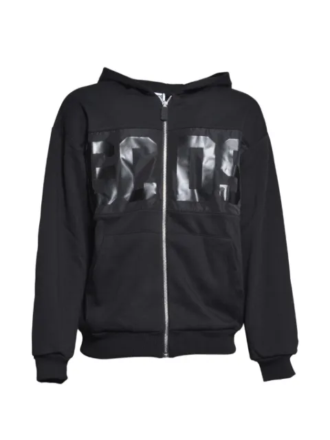 Gcds Kids logo-print zip-up hoodie
