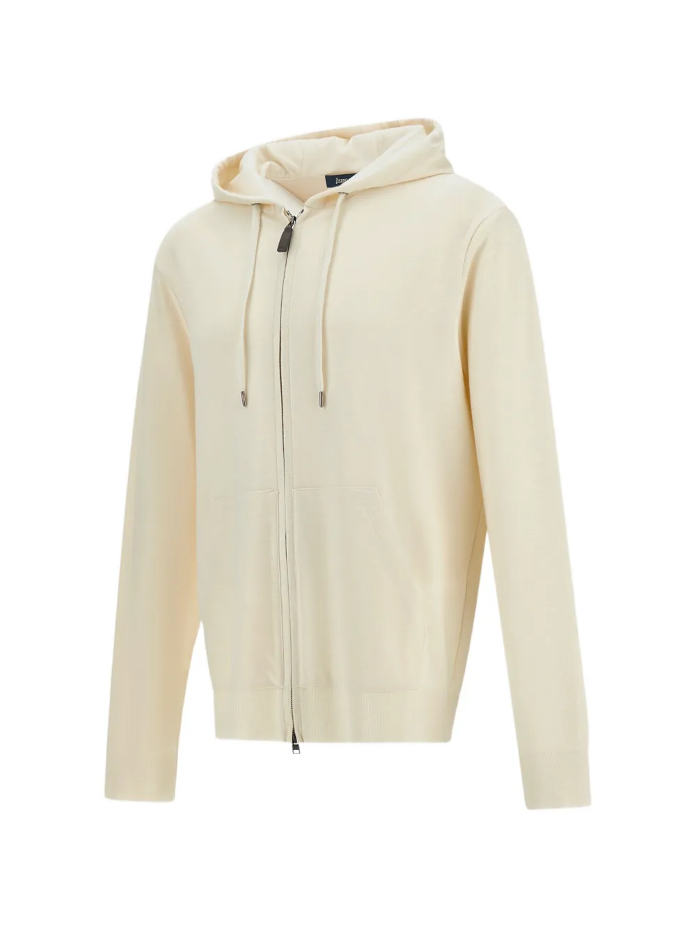 Herno Sweater met capuchon met trekkoord en logo Beige