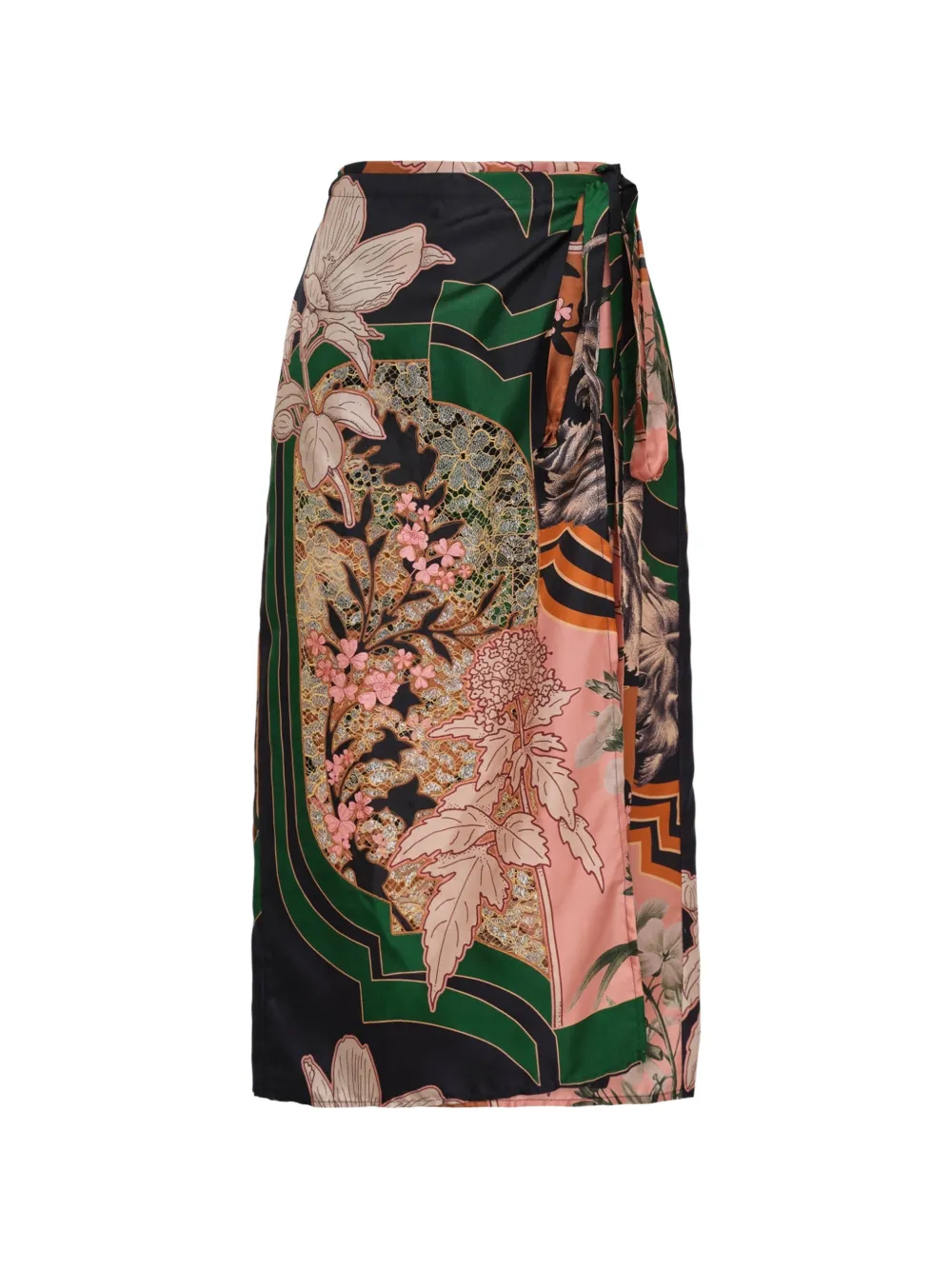 Biyan Mix-print Midi Skirt In Multi