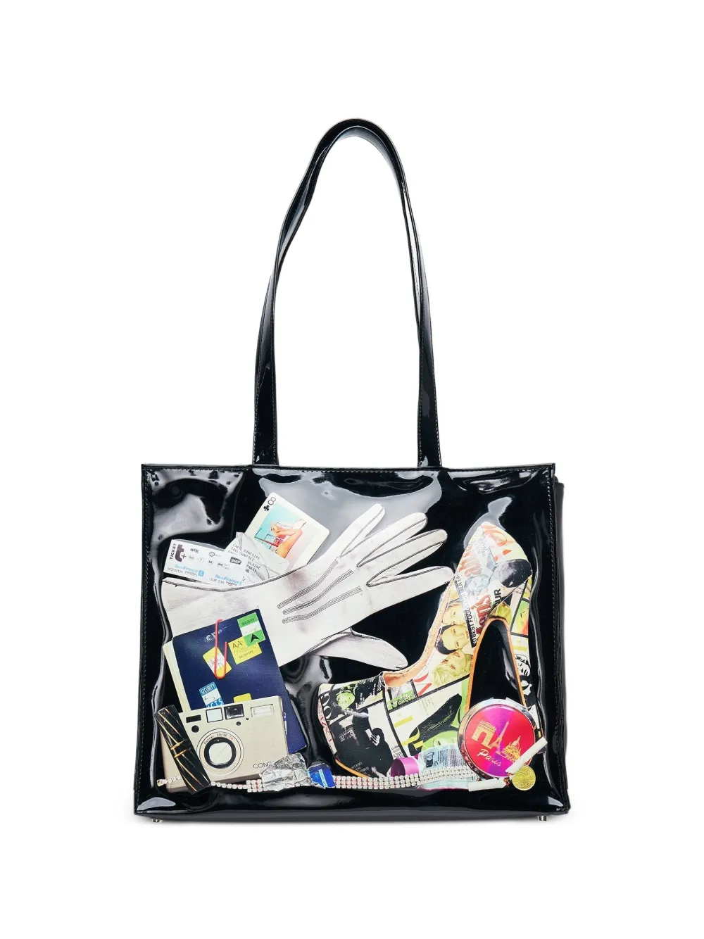 Vaquera Trompe L'oeil tote bag - Nero