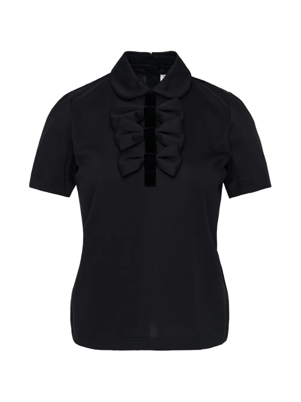Noir Kei Ninomiya bow-embellished polo shirt - Nero