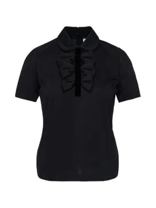 26SS noir kei ninomiya リボン ポロシャツ 黒 XS Noir Kei Ninomiya リボンディテール ポロシャツ | ブラック | FARFETCH JP