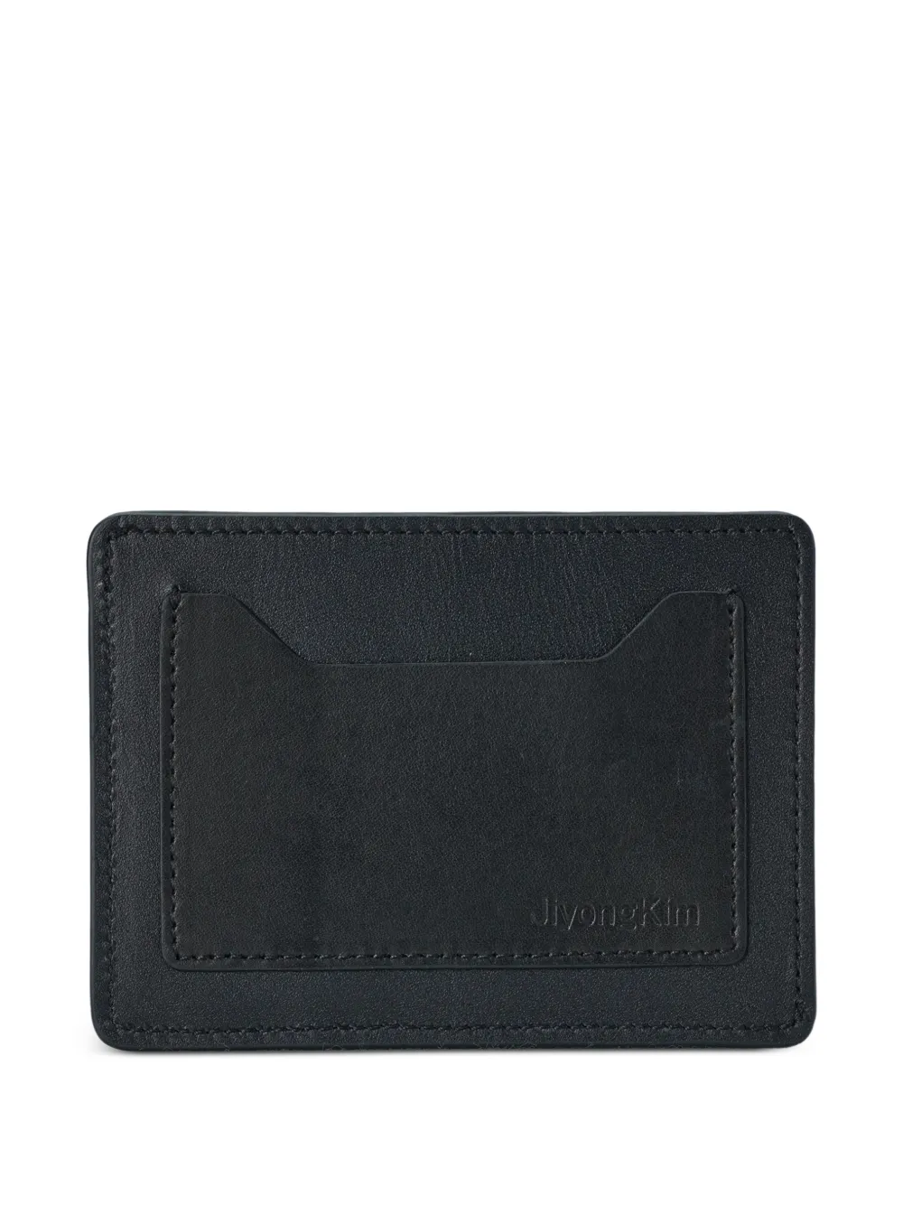 JiyongKim sun-bleached leather card holder - Nero