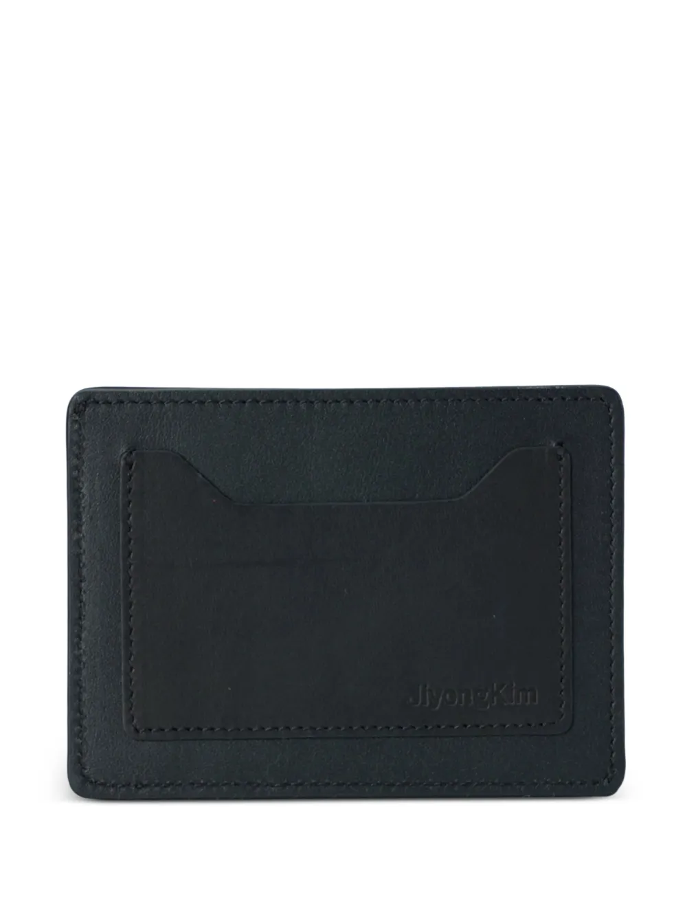 JiyongKim sun-bleached leather card holder - Nero