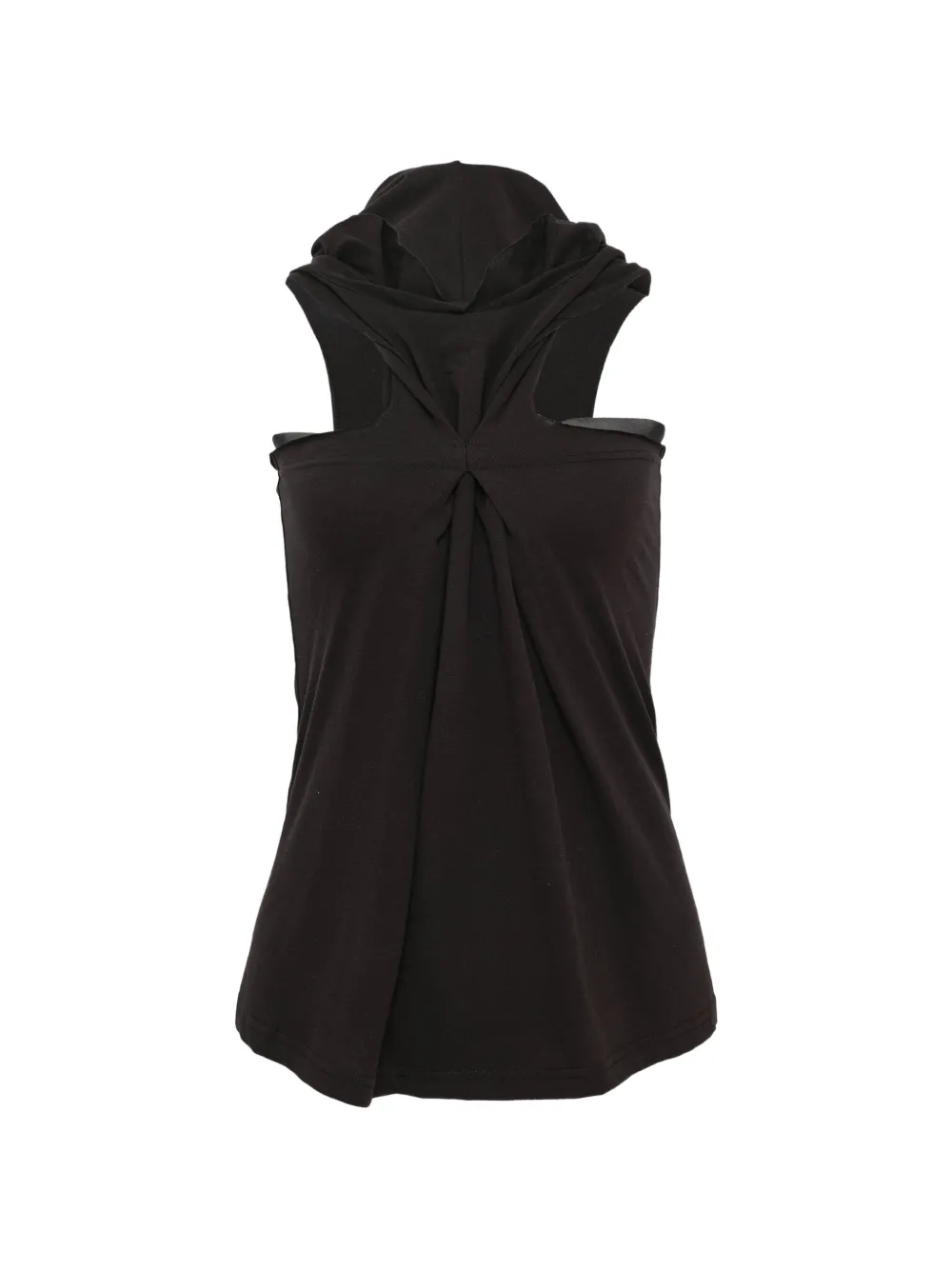 Hache pinched sleeveless hooide - Nero